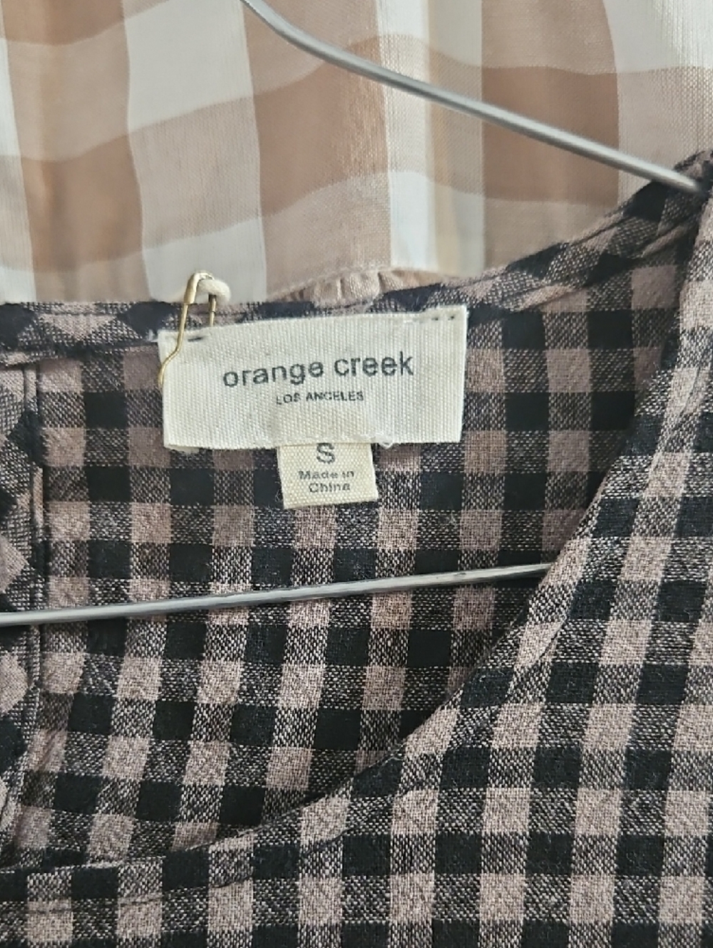 Orange Creek Black and White Gingham Tiered Dress - Picture 2 of 5
